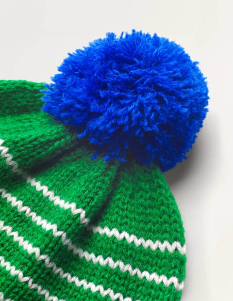Knitted Striped Hat - Highland Green/Ecru Knitted Striped Hat - Highland Green/Ecru