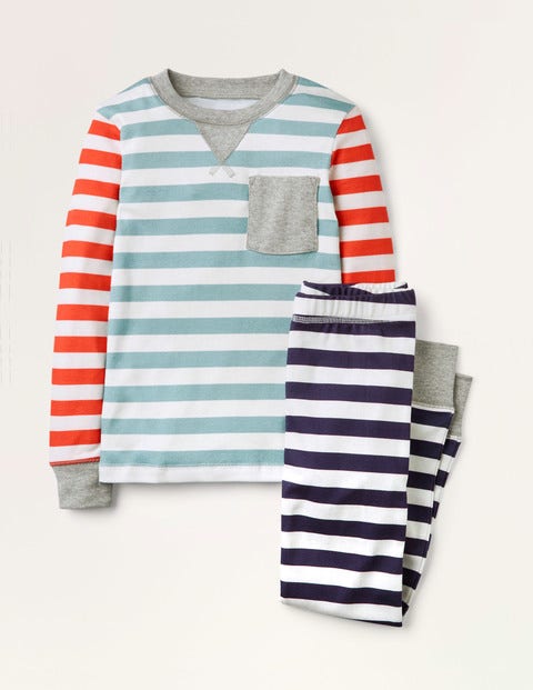 Bequemer langer Schlafanzug - Schuluniform-Navy, Mustermix Bequemer langer Schlafanzug - Schuluniform-Navy, Mustermix