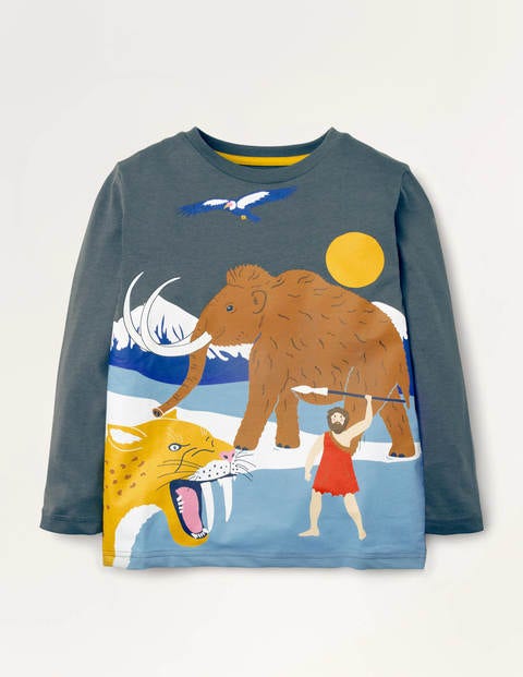 Prehistoric Scene T-shirt - Smoke Grey Mammoth Prehistoric Scene T-shirt - Smoke Grey Mammoth