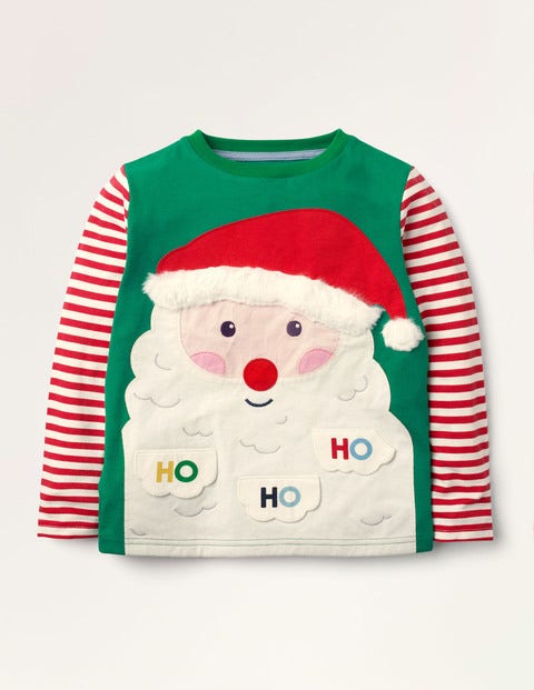 Fröhliches Weihnachts-T-Shirt - Waldgrün, Weihnachtsmann Fröhliches Weihnachts-T-Shirt - Waldgrün, Weihnachtsmann