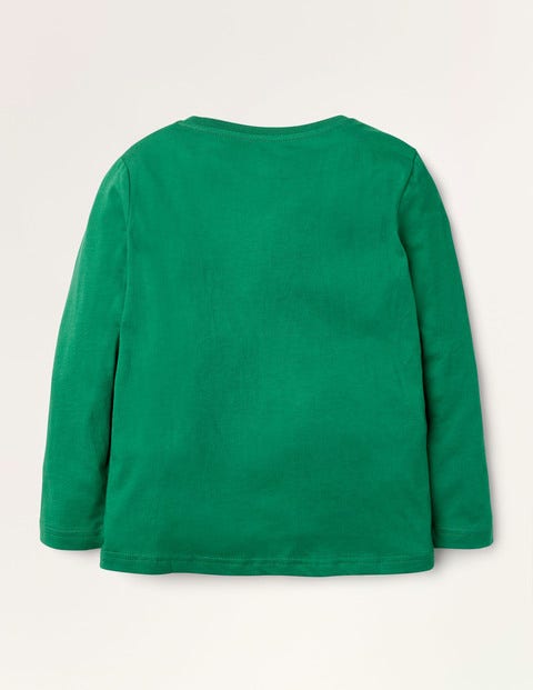 Weihnachtliches T-Shirt mit Pailletten - Waldgrün, Rotkehlchen Weihnachtliches T-Shirt mit Pailletten - Waldgrün, Rotkehlchen