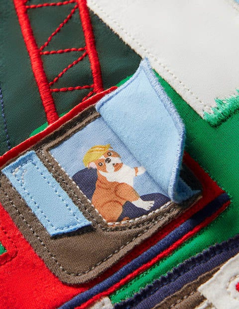 Lift-the-flap Appliqué T-shirt - Elizabethan Blue Digger Lift-the-flap Appliqué T-shirt - Elizabethan Blue Digger