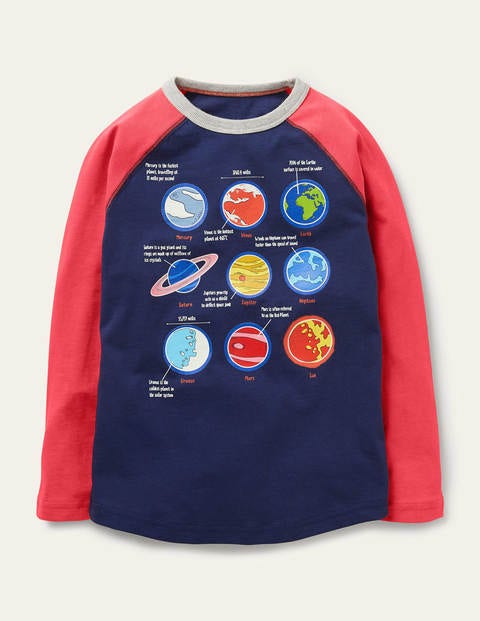 Im Dunkeln leuchtendes Oberteil - Schuluniform-Navy, Planeten Im Dunkeln leuchtendes Oberteil - Schuluniform-Navy, Planeten