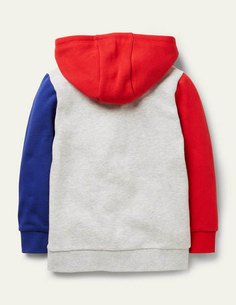 Kapuzenjacke mit Blockfarben - Griechisches Blau/Rockabilly-Rot Kapuzenjacke mit Blockfarben - Griechisches Blau/Rockabilly-Rot