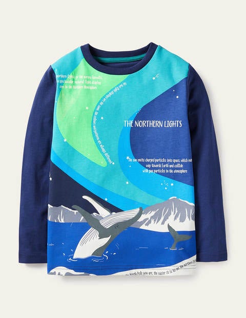 T-shirt à motif aurores boréales - College Navy Whale T-shirt à motif aurores boréales - College Navy Whale