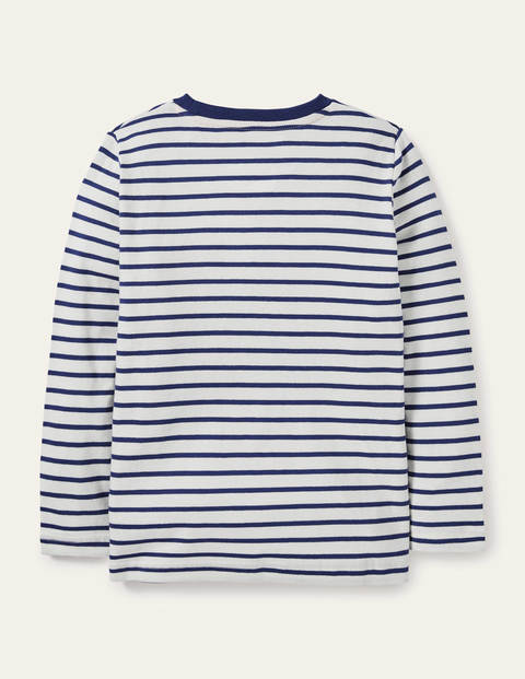 Festive Breton T-shirt - Ivory/Navy Snowman Festive Breton T-shirt - Ivory/Navy Snowman