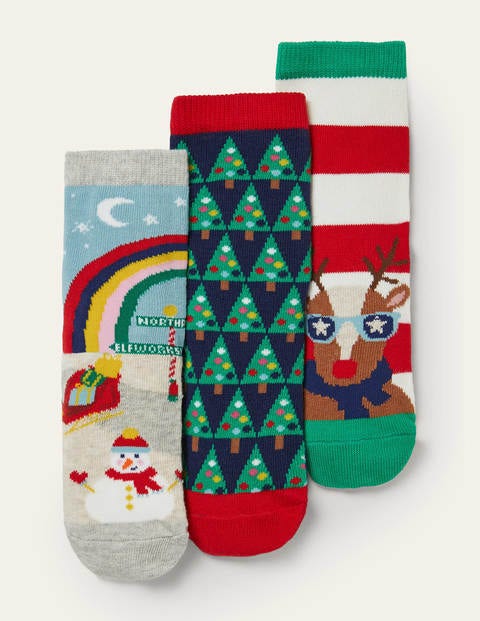Christmas Socks 3 Pack - Mutli Christmas Socks 3 Pack - Mutli
