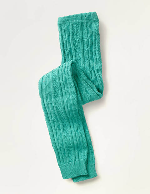 Cable Footless Tights - Soft Lilypad Green Cable Footless Tights - Soft Lilypad Green