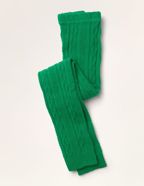 Cable Footless Tights - Asparagus Green Cable Footless Tights - Asparagus Green