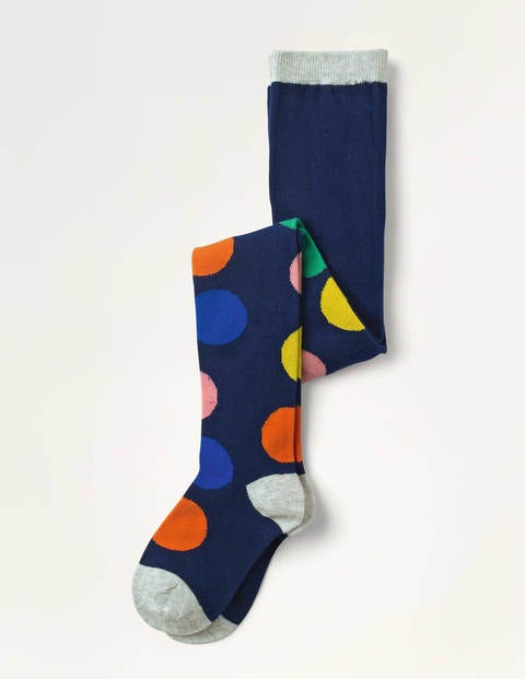 Patterned Tights - College Navy Spot Patterned Tights - College Navy Spot