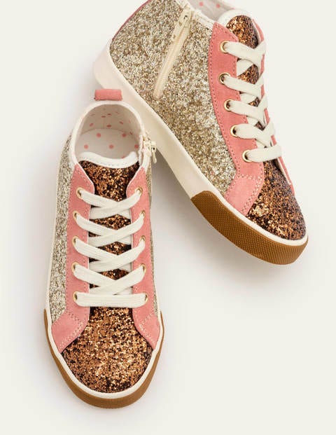 gold glitter high top sneakers
