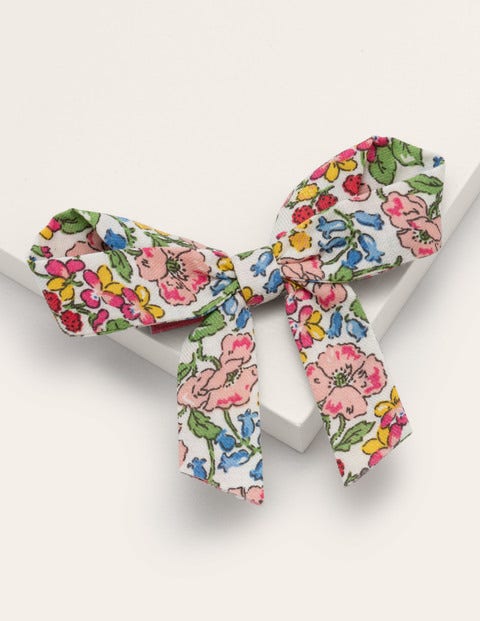 Haarclip mit großer Schleife - Bunt, Vintage-Blumenmuster Haarclip mit großer Schleife - Bunt, Vintage-Blumenmuster