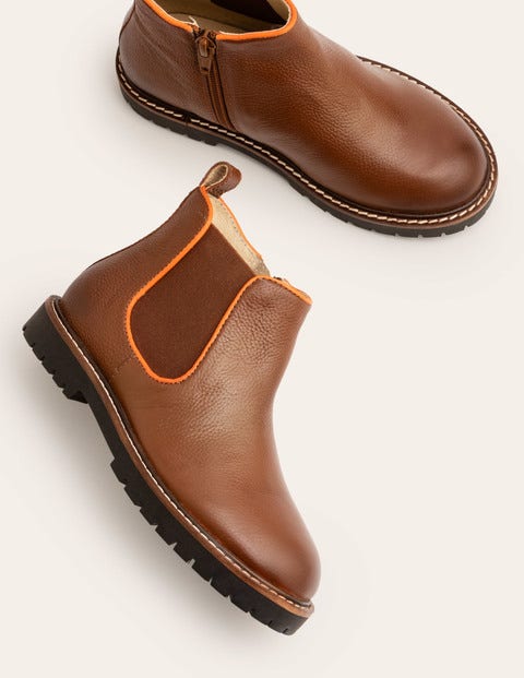 Leather Chelsea Boots - Tan Brown Leather Chelsea Boots - Tan Brown