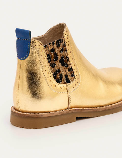 Leather Chelsea Boots - Gold Metallic Leather Chelsea Boots - Gold Metallic