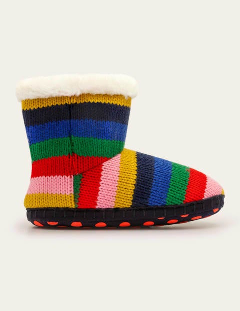 Knitted Slipper Boots - Rainbow Multi Knitted Slipper Boots - Rainbow Multi