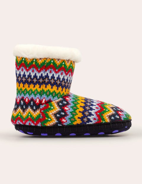 Gestrickte Hausschuhstiefel - Schuluniform-Navy Gestrickte Hausschuhstiefel - Schuluniform-Navy