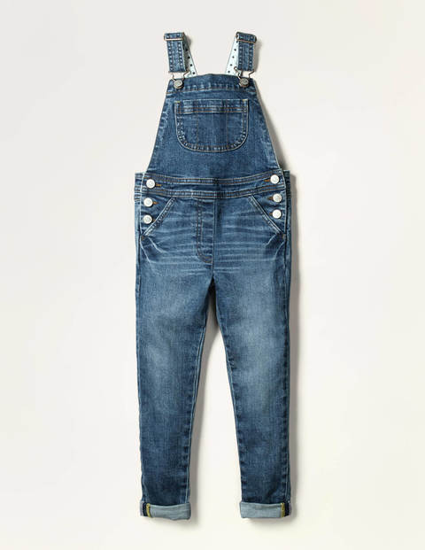Latzhose mit schmaler Passform - Mittleres Vintageblau, Denim Latzhose mit schmaler Passform - Mittleres Vintageblau, Denim