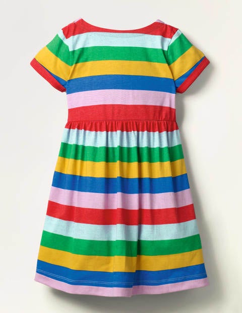 Fun Jersey Dress - Multi Rainbow Stripe Fun Jersey Dress - Multi Rainbow Stripe