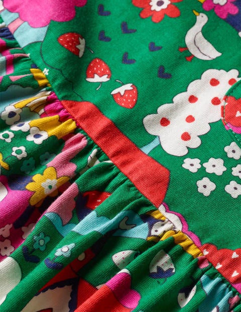 Fun Jersey Dress - Highland Green Village Scene Fun Jersey Dress - Highland Green Village Scene
