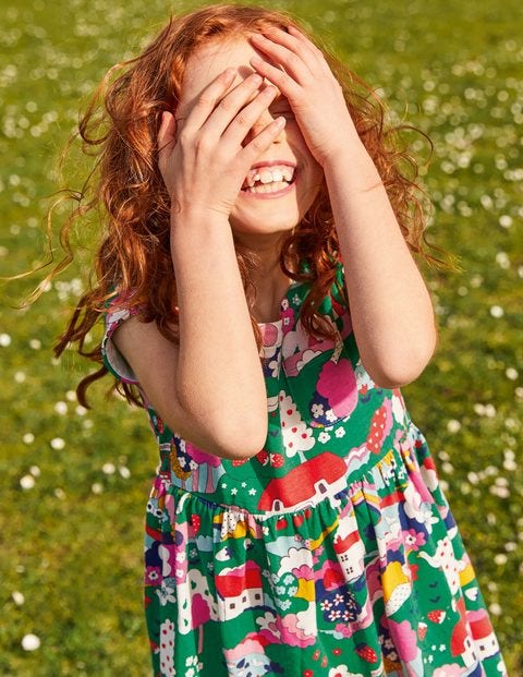 Fun Jersey Dress - Highland Green Village Scene Fun Jersey Dress - Highland Green Village Scene