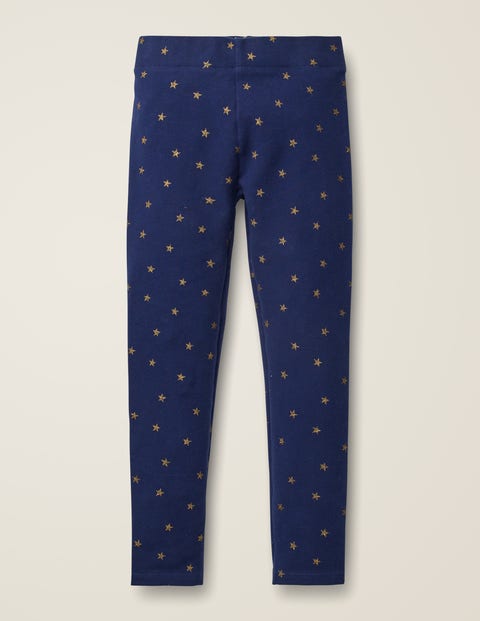 Fröhliche bequeme Leggings - Schuluniform-Navy, Goldene Sterne Fröhliche bequeme Leggings - Schuluniform-Navy, Goldene Sterne