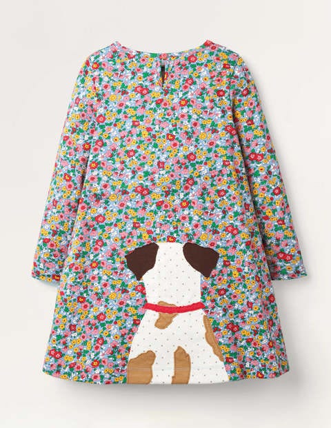 Big Appliqué Jersey Dress - Vintage Floral Sprout Big Appliqué Jersey Dress - Vintage Floral Sprout