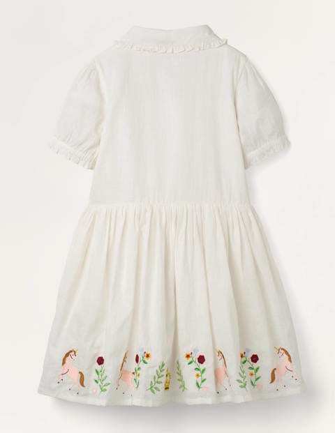 Webkleid mit Stickerei - Naturweiß Webkleid mit Stickerei - Naturweiß