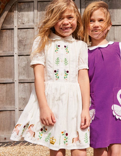 Woven Embroidered Dress - Ivory Woven Embroidered Dress - Ivory