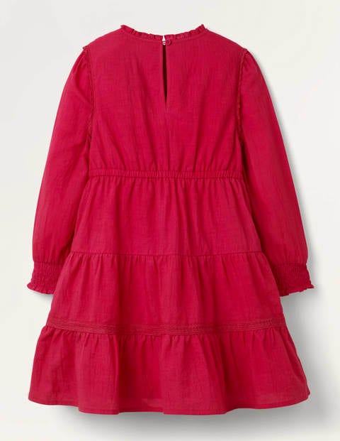 Lace Detail Woven Dress - Summer Berry Pink Lace Detail Woven Dress - Summer Berry Pink