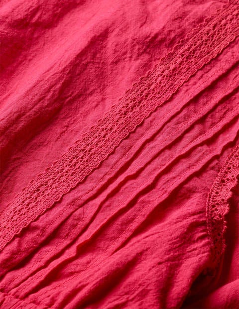Lace Detail Woven Dress - Summer Berry Pink Lace Detail Woven Dress - Summer Berry Pink