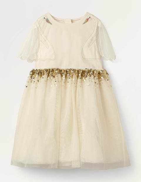 Tüllkleid mit Schwanmotiv - Naturweiß, Schwan Tüllkleid mit Schwanmotiv - Naturweiß, Schwan