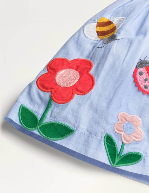 Scene Appliqué Skirt - Chambray Flowers & Bees Scene Appliqué Skirt - Chambray Flowers & Bees