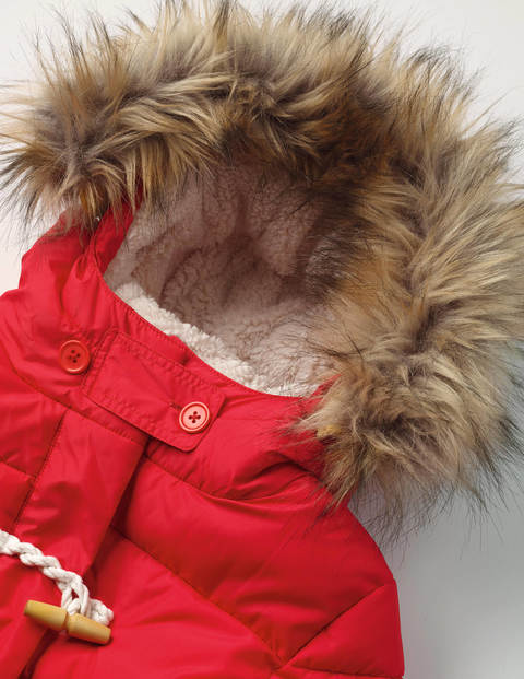 Longline Padded Jacket - Summer Poppy Red Longline Padded Jacket - Summer Poppy Red