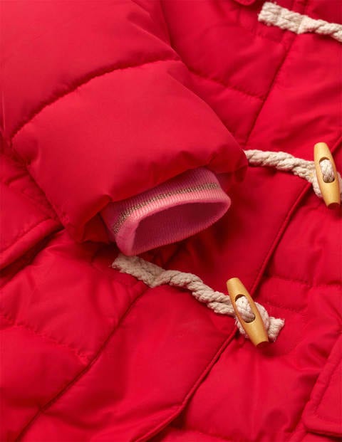 Longline Padded Jacket - Summer Poppy Red Longline Padded Jacket - Summer Poppy Red