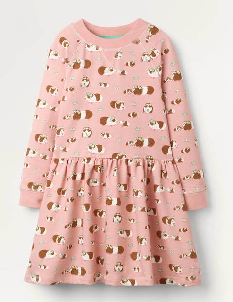 Robe imprimée en jersey - Cochons d'Inde rose craie Robe imprimée en jersey - Cochons d'Inde rose craie