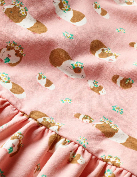 Robe imprimée en jersey - Cochons d'Inde rose craie Robe imprimée en jersey - Cochons d'Inde rose craie