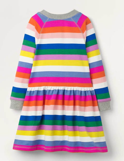 Jersey Printed Dress - Brilliant Blue Multistripe Jersey Printed Dress - Brilliant Blue Multistripe