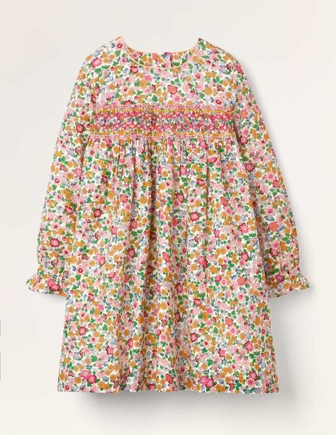 Smocked Dress - Multi Vintage Floral Smocked Dress - Multi Vintage Floral