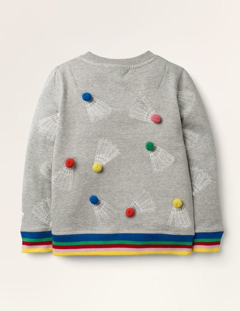Pom Cosy Sweatshirt - Grey Marl Shuttlecock Pom Cosy Sweatshirt - Grey Marl Shuttlecock