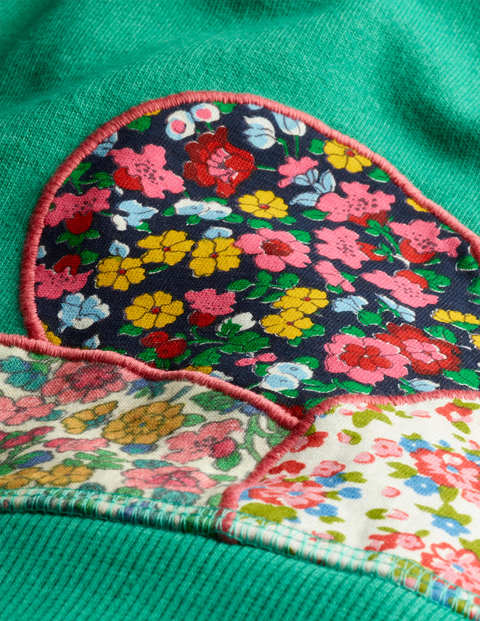 Appliqué Snuggly Sweatshirt - Asparagus Green Flower Appliqué Snuggly Sweatshirt - Asparagus Green Flower