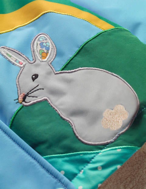 Sherpa-lined Anorak - Surfboard Blue Bunny Scene Sherpa-lined Anorak - Surfboard Blue Bunny Scene
