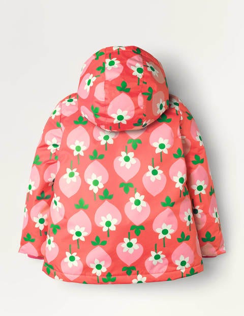 Sherpa-lined Anorak - Pale Red Geo Strawberry Sherpa-lined Anorak - Pale Red Geo Strawberry