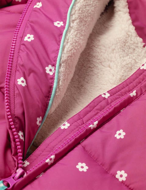 Cosy 2 in 1 Padded Jacket - Tickled Pink Geo Flower Cosy 2 in 1 Padded Jacket - Tickled Pink Geo Flower