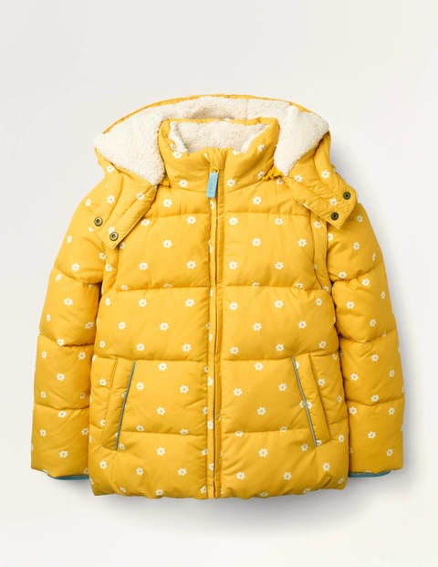 Cosy 2 in 1 Padded Jacket - Honeycomb Yellow Geo Flower Cosy 2 in 1 Padded Jacket - Honeycomb Yellow Geo Flower