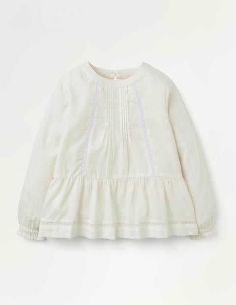 Lace Insert Woven Top - Ivory Lace Insert Woven Top - Ivory