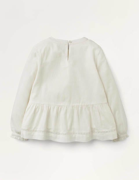 Lace Insert Woven Top - Ivory Lace Insert Woven Top - Ivory