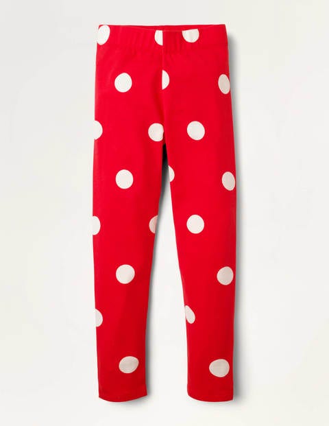 Fun Leggings - Fire Red and Ivory Spot Fun Leggings - Fire Red and Ivory Spot