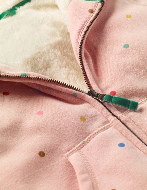 Shaggy-Lined Hoodie - Provence Dusty Pink Multi Spot Shaggy-Lined Hoodie - Provence Dusty Pink Multi Spot
