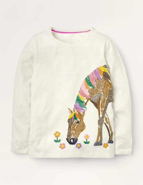 T-shirt animal à super points - Cheval ivoire T-shirt animal à super points - Cheval ivoire