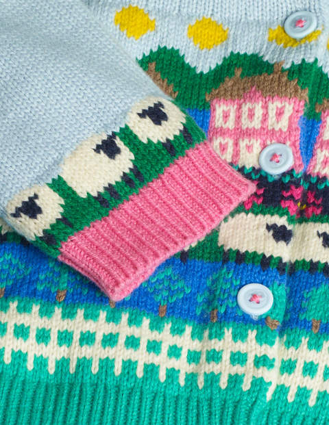 chunky fair isle cardigan